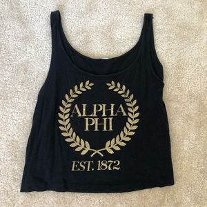 Small alpha phi black crop cami